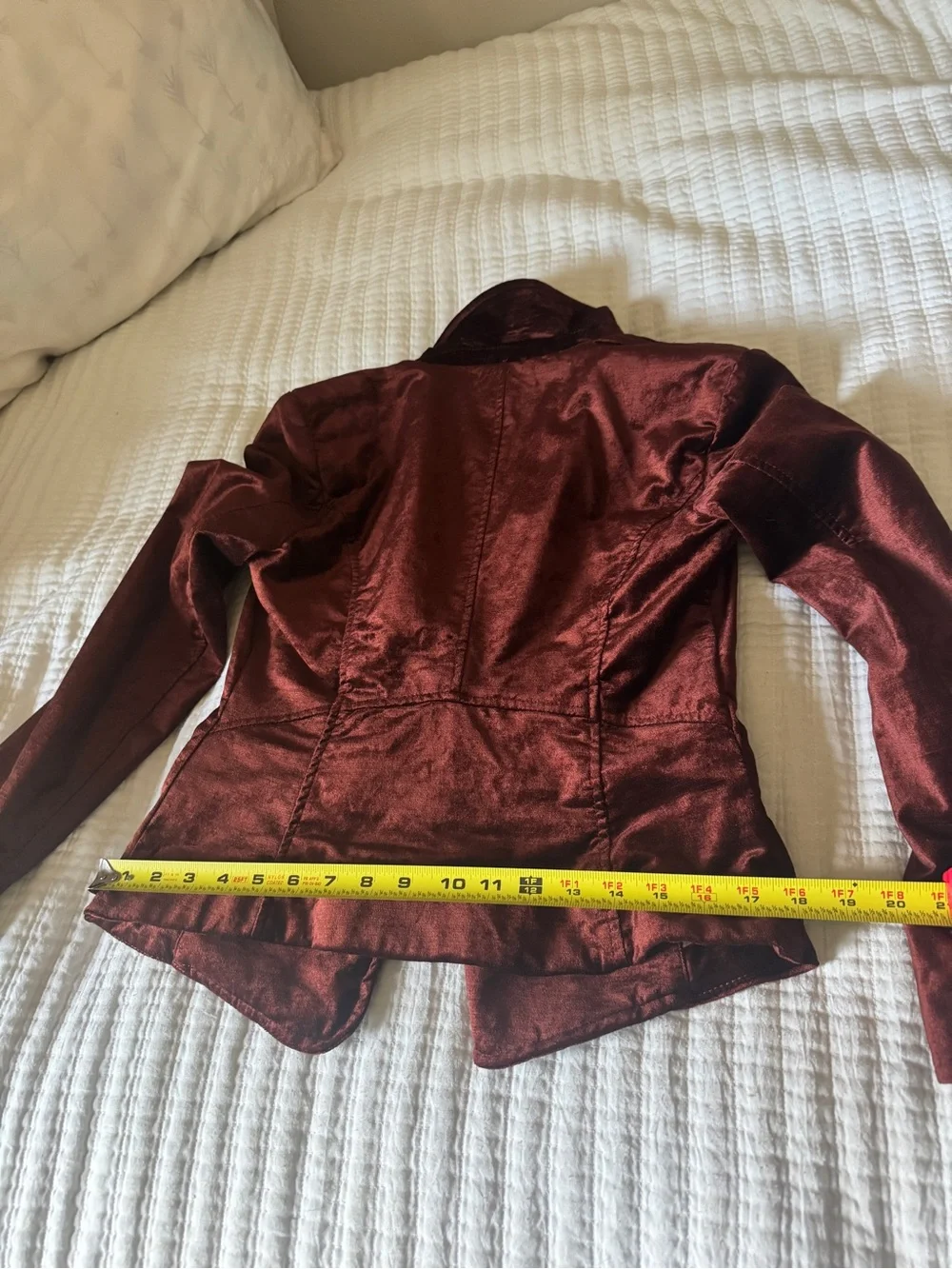 Free People Cotton Blend Crushed Velvet Blazer Jacket Maroon Size XS